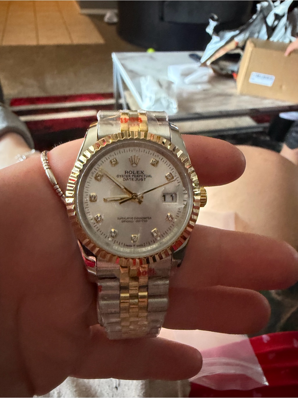 Rolex Oyster Perpetual Datejust TwoTone Gold  Silver Watch 36mm With Box